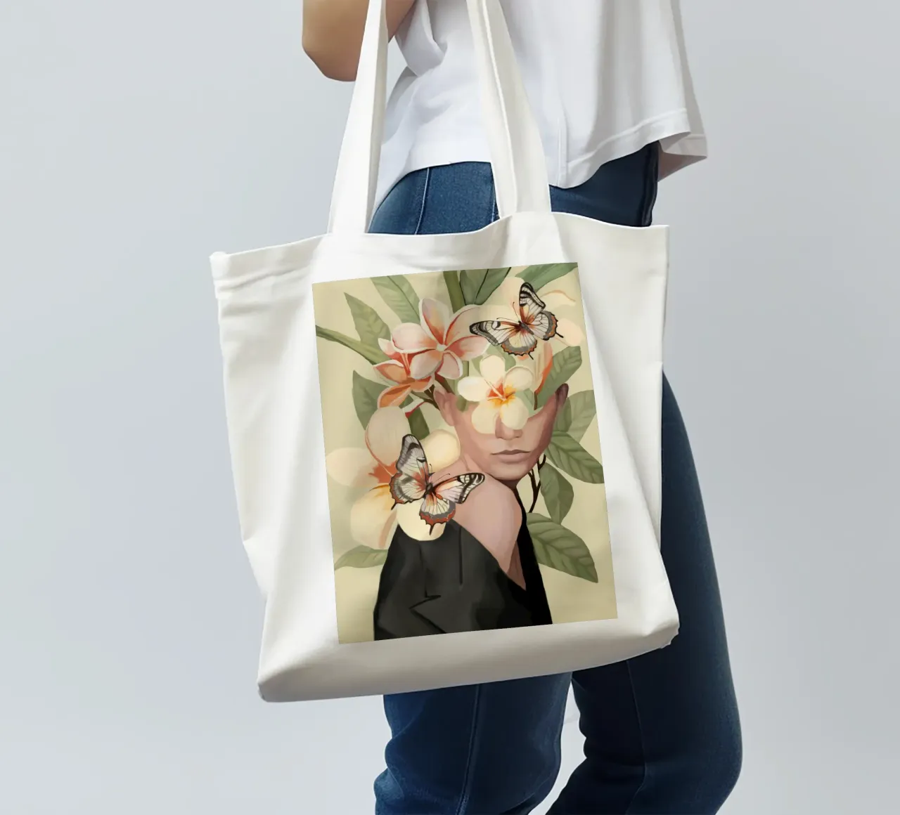 Pink Bloom tote bag by Nadjaa