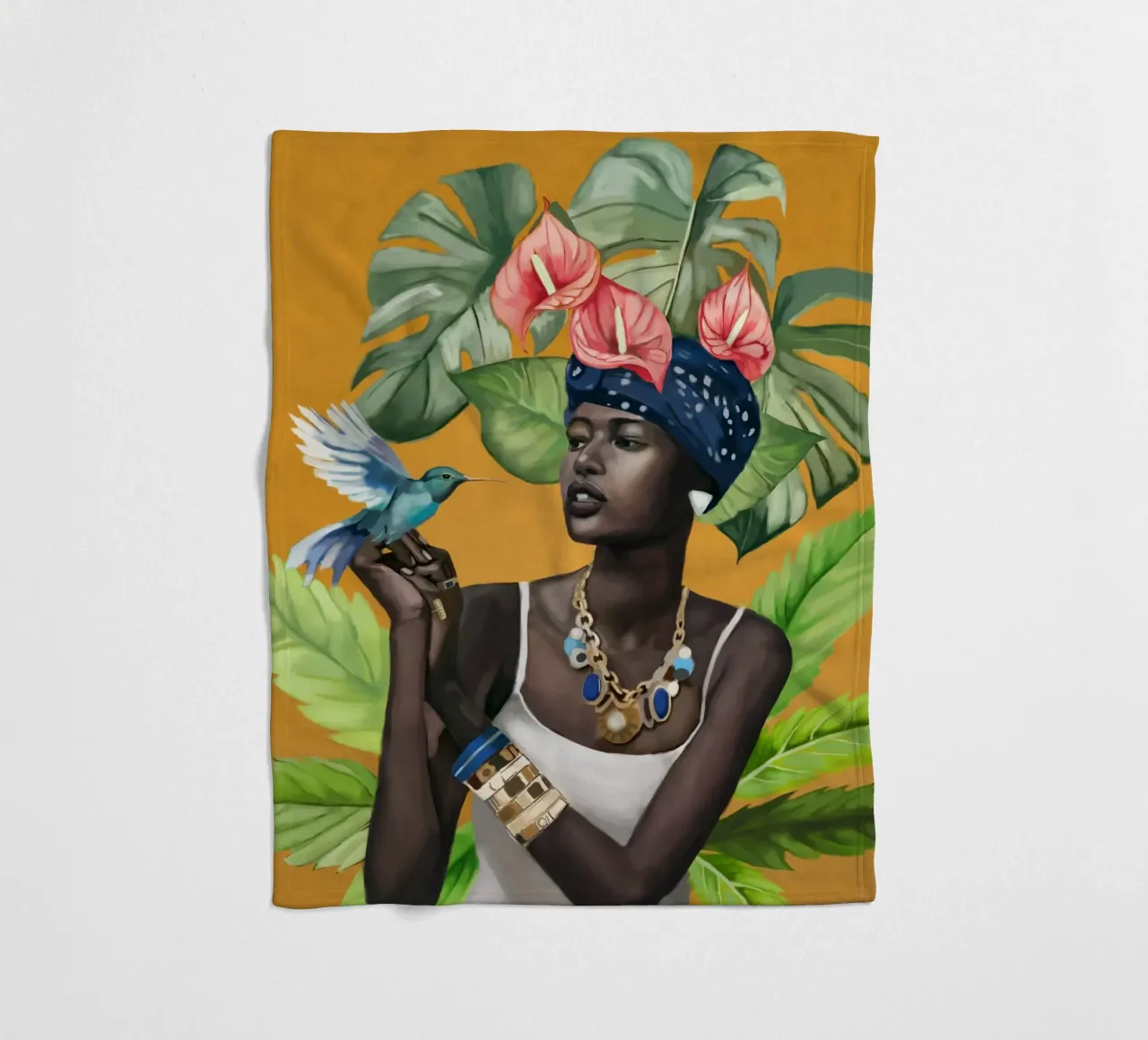 Tropic Breeze fleece blanket by Nadjaa