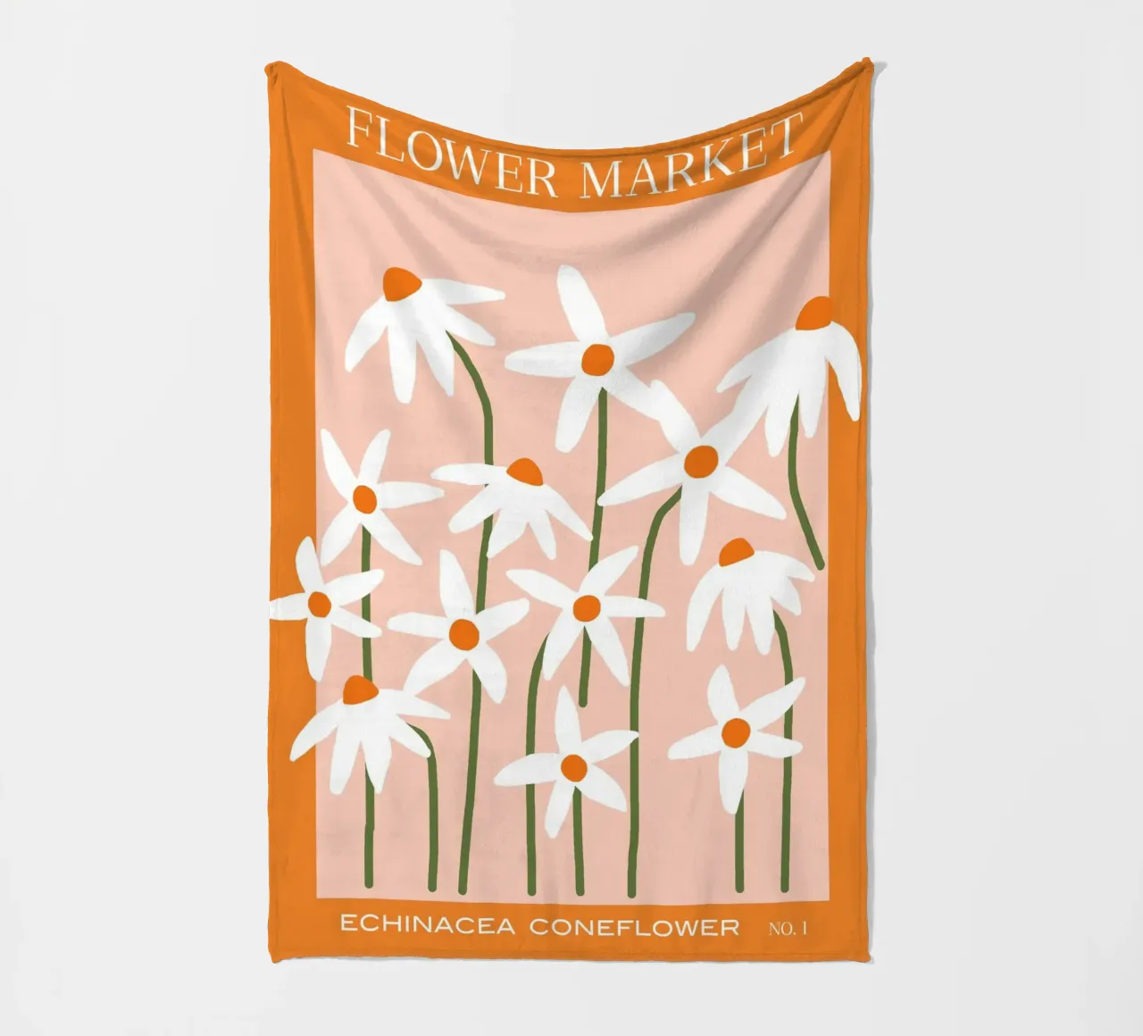 Flower Market - Echinacea #1 fleece blanket by Gale Switzer