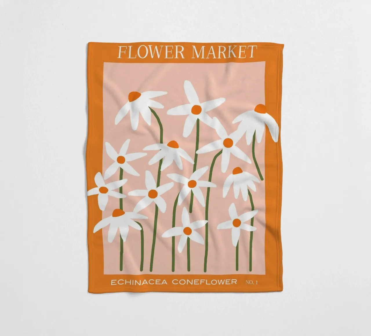 Flower Market - Echinacea #1 fleece blanket by Gale Switzer