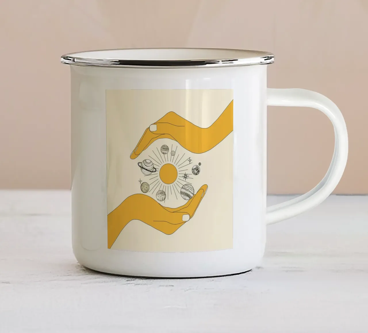 The Universe in Your Hands tazza in smalto da Nadjaa