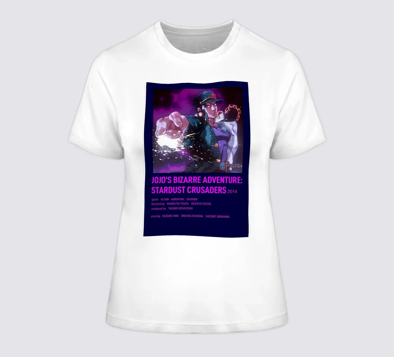 JOJO'S BIZARRE ADVENTURE STARDUST CRUSADERS 2014 women's fitted t-shirt by Totoya