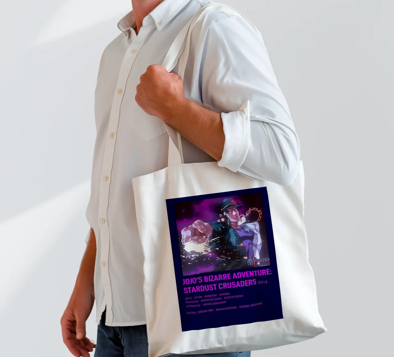 JOJO'S BIZARRE ADVENTURE STARDUST CRUSADERS 2014 borsa in juta da Totoya