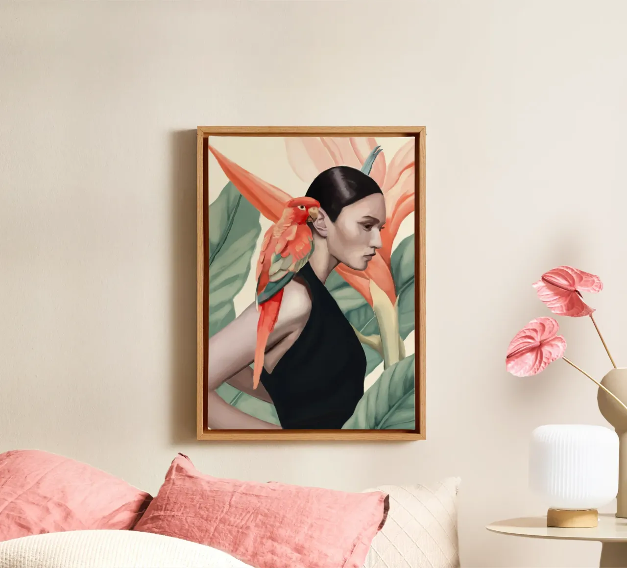 Tropic Song canvas with Floater frame by Nadjaa