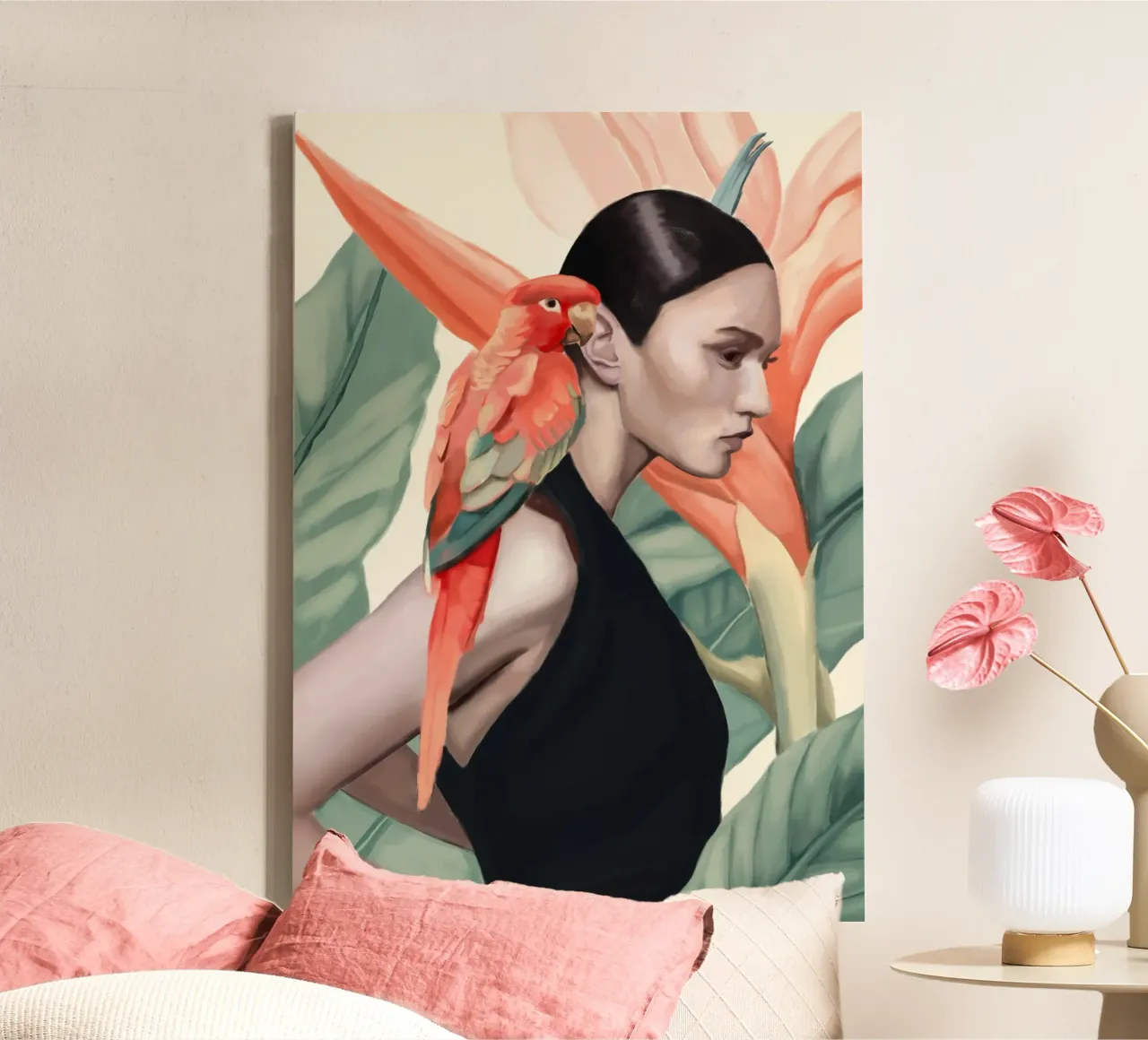 Tropic Song canvas with Floater frame by Nadjaa
