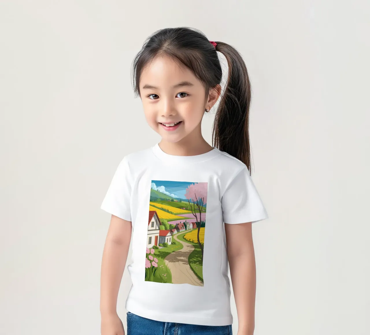 Charmant chemin de village t-shirt enfant de Fine Sanctuary