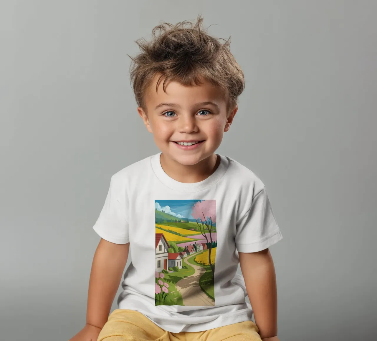 Charmant chemin de village t-shirt enfant de Fine Sanctuary