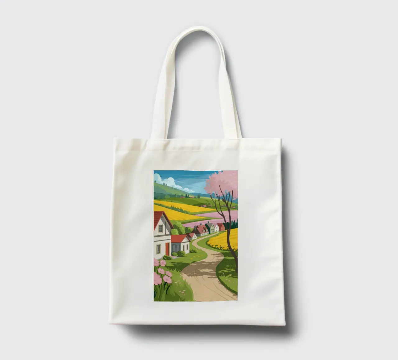 Charming Village Path tote bag by Fine Sanctuary