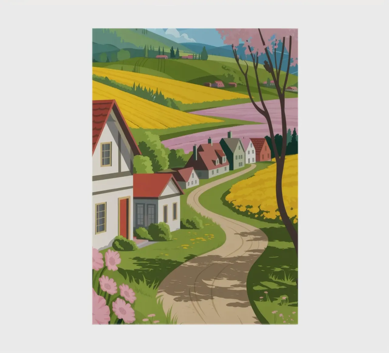Charming Village Path notebook by Fine Sanctuary