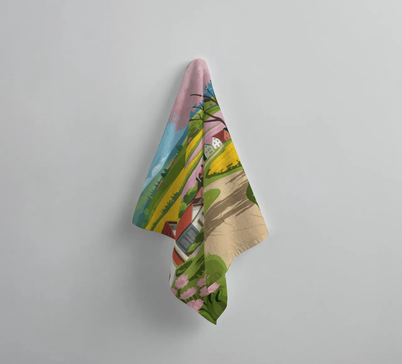 Charming Village Path towel by Fine Sanctuary