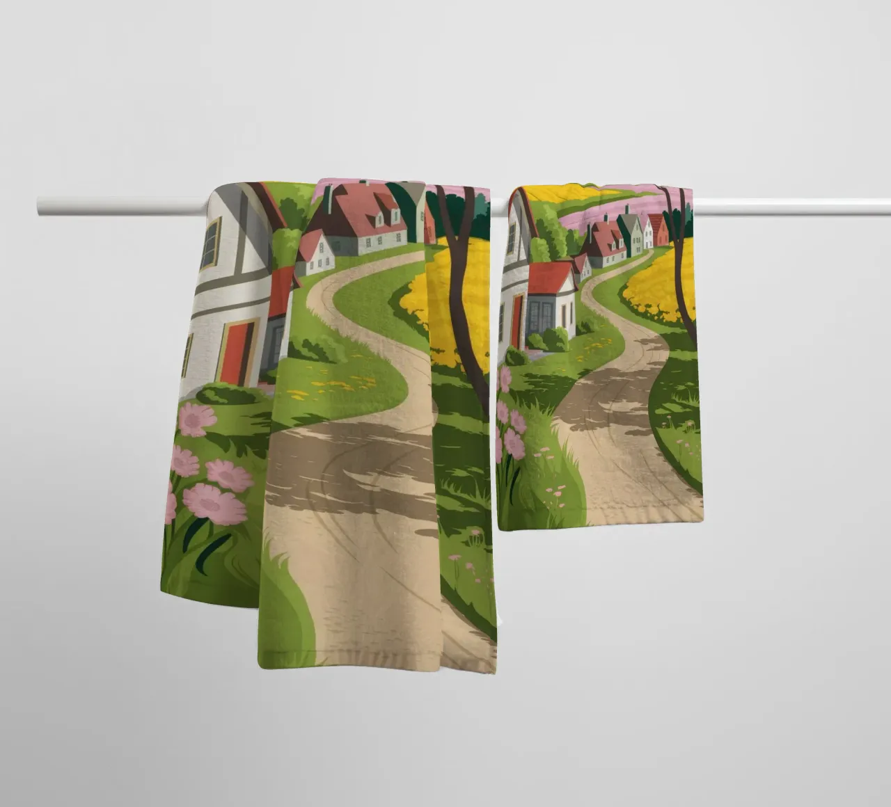 Charming Village Path towel by Fine Sanctuary