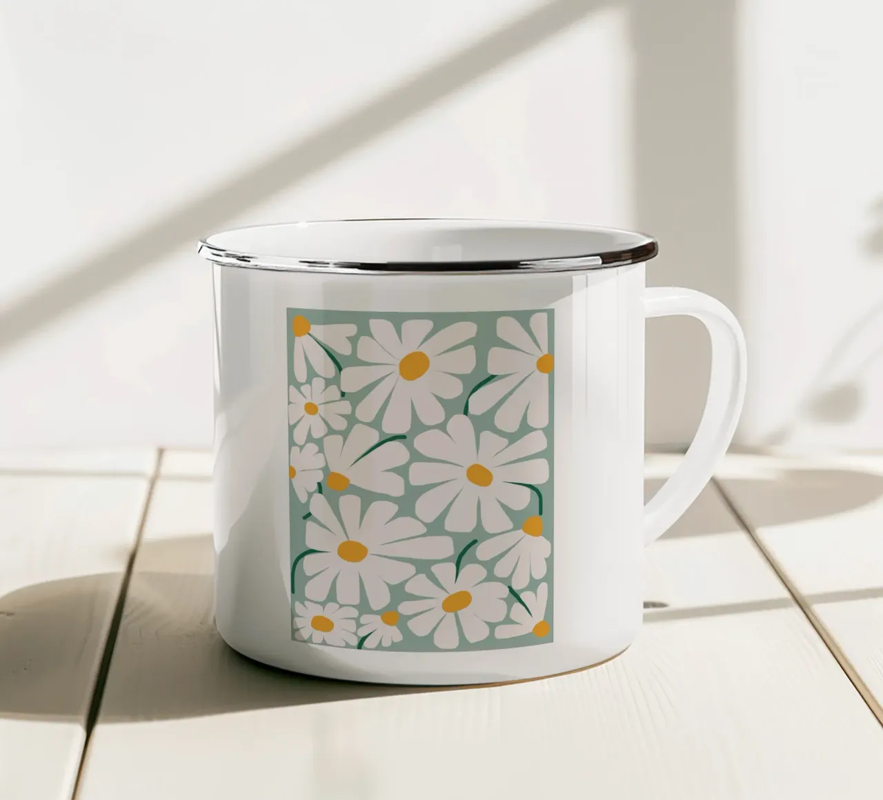 Daisy Fresh - green tazza in smalto da Gale Switzer