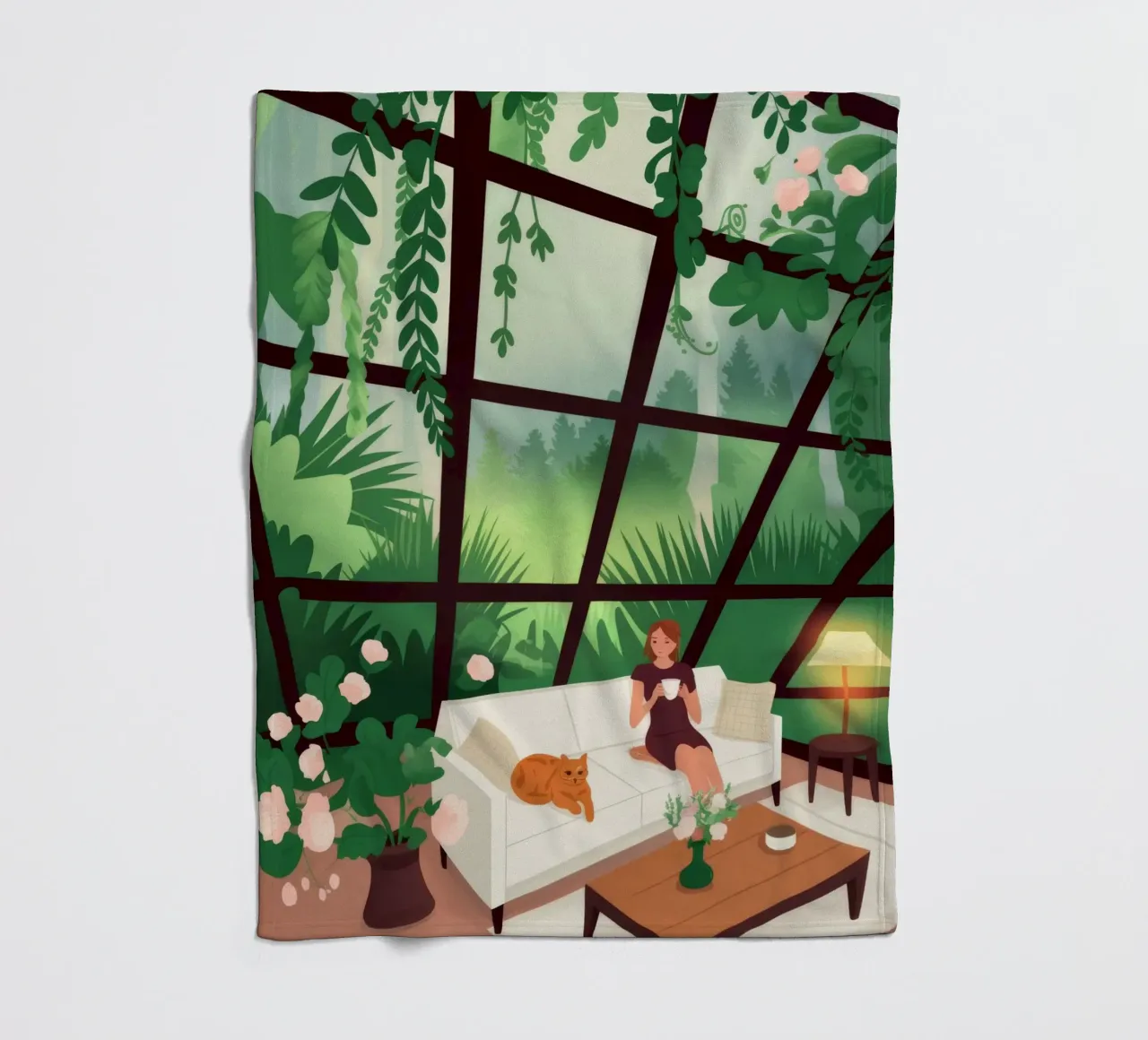 Sunlit Garden Escape fleece blanket by Fine Sanctuary