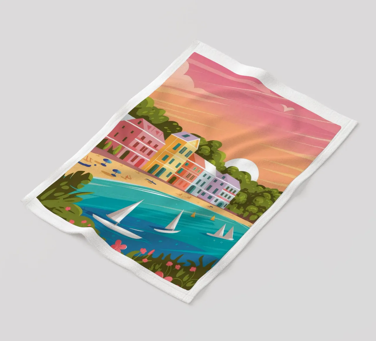 Coastal Sunset Serenity fleece blanket by Fine Sanctuary