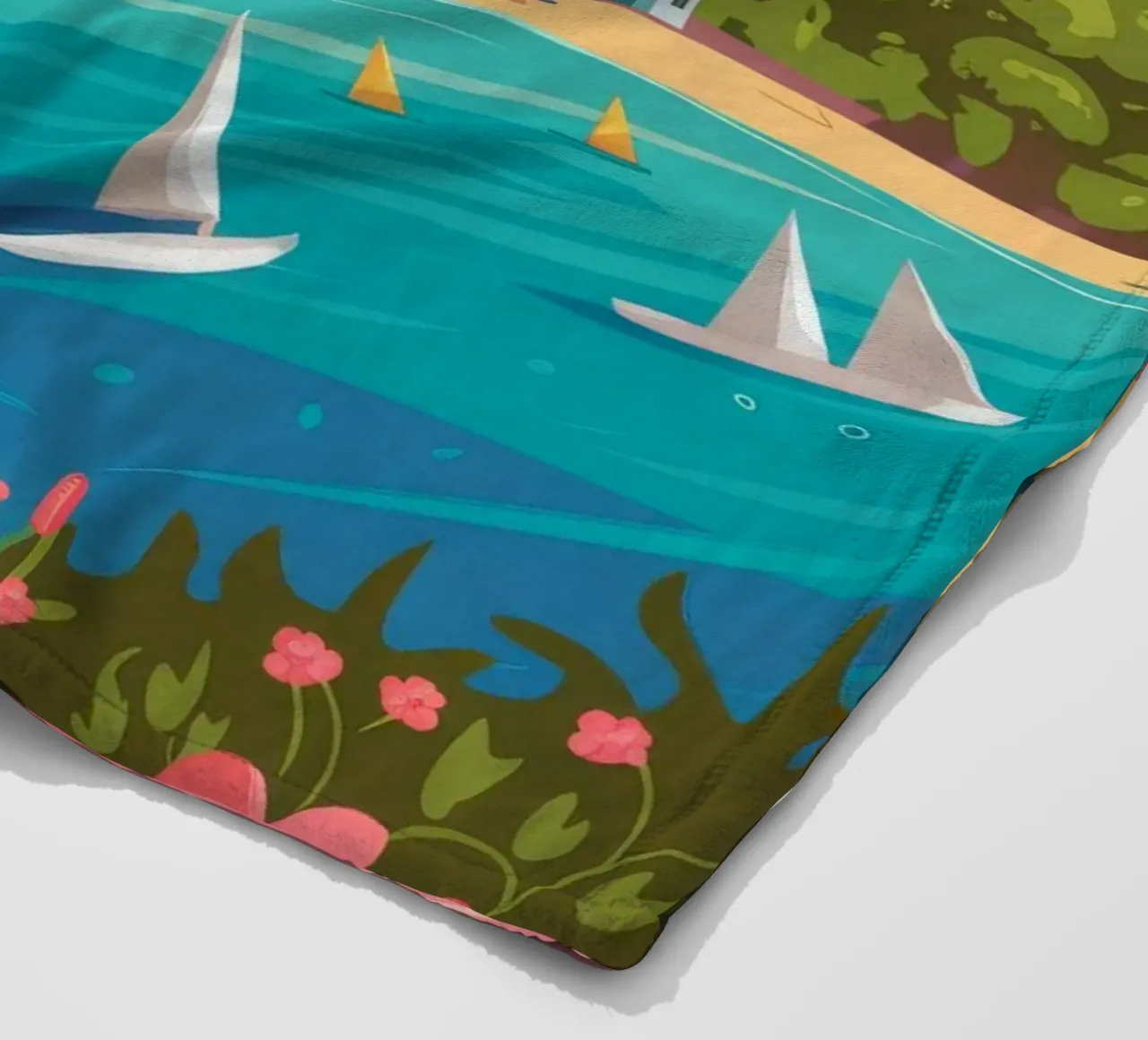 Coastal Sunset Serenity fleece blanket by Fine Sanctuary