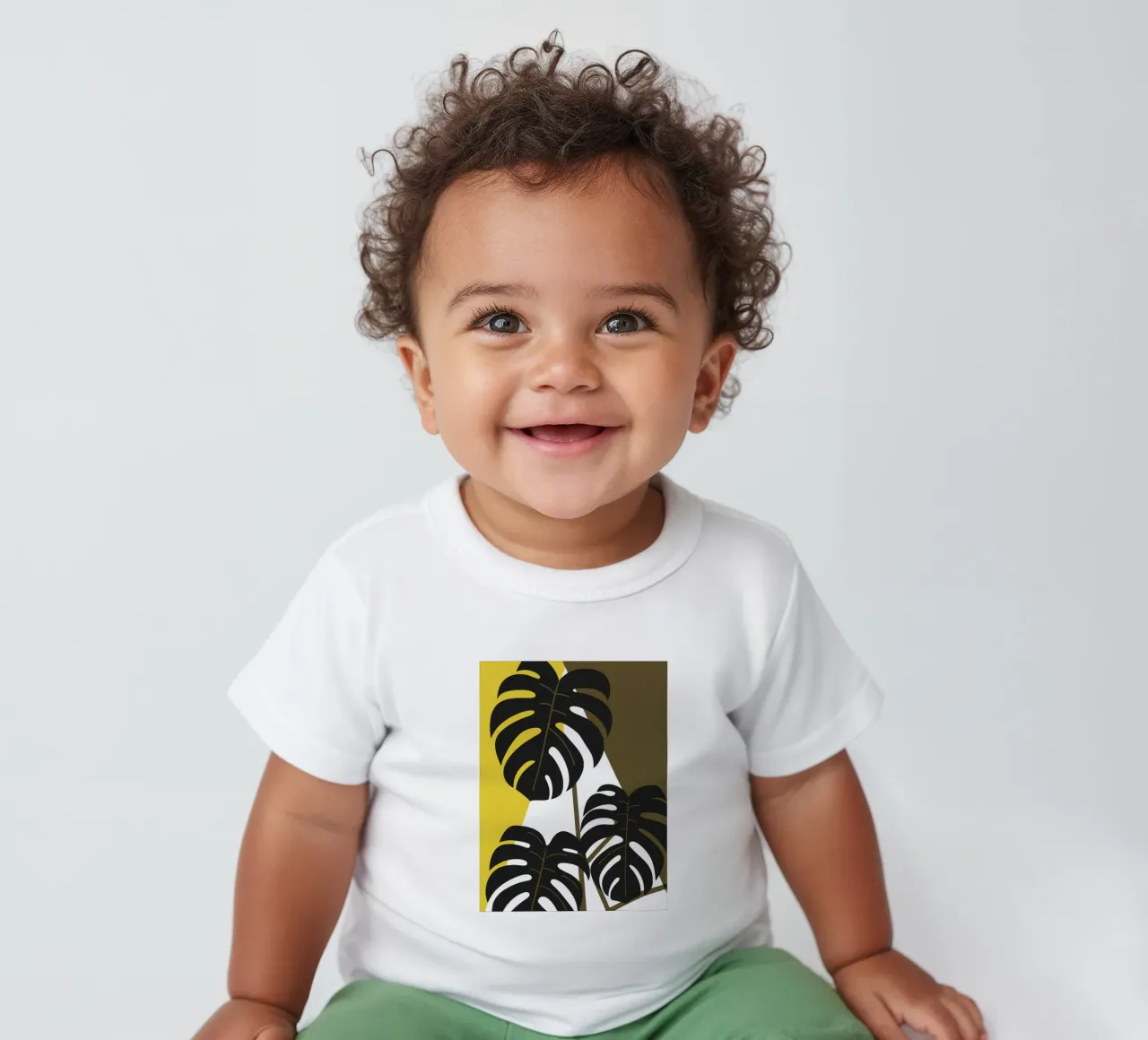 Monstera Plant baby t-shirt by LOOK DIFFERENT