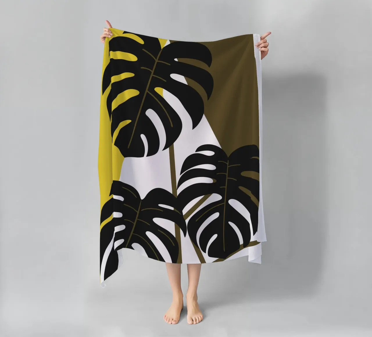 Monstera Plant beach towel by LOOK DIFFERENT