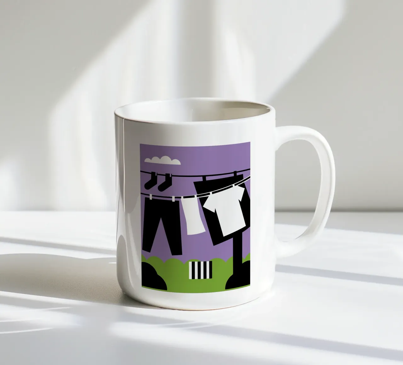 Drying Clothes ceramic mug by LOOK DIFFERENT