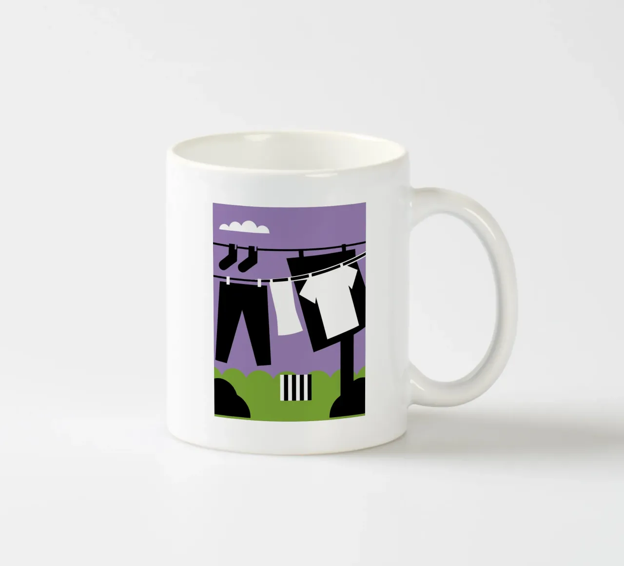 Drying Clothes ceramic mug by LOOK DIFFERENT