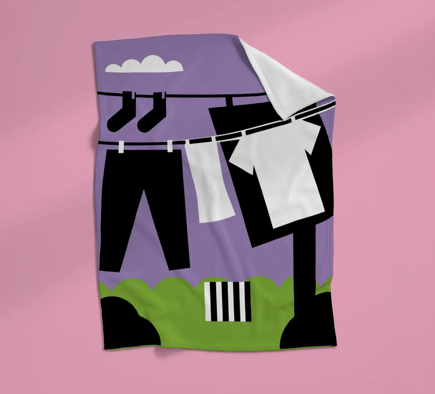Drying Clothes fleece blanket by LOOK DIFFERENT