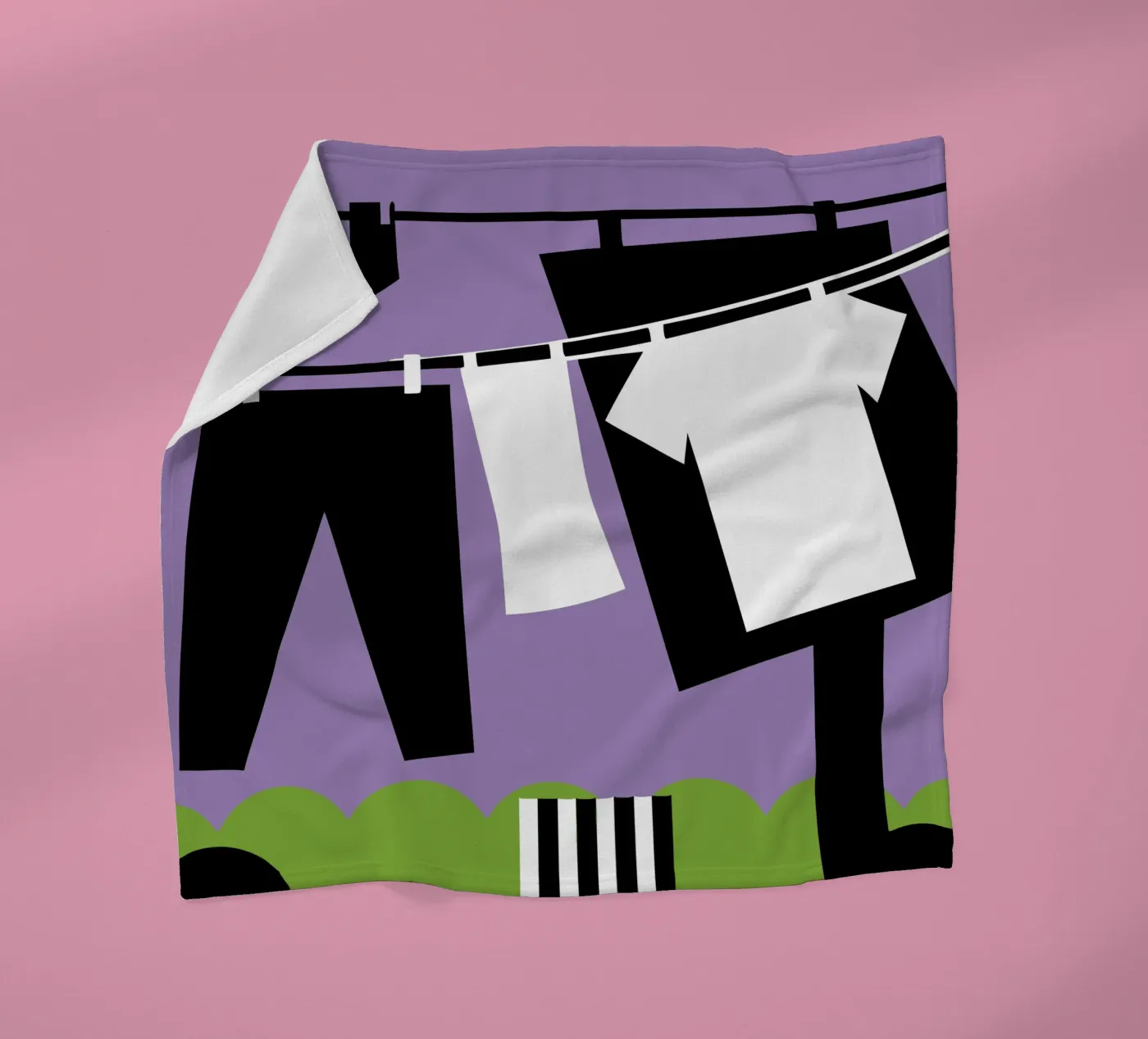 Drying Clothes fleece blanket by LOOK DIFFERENT