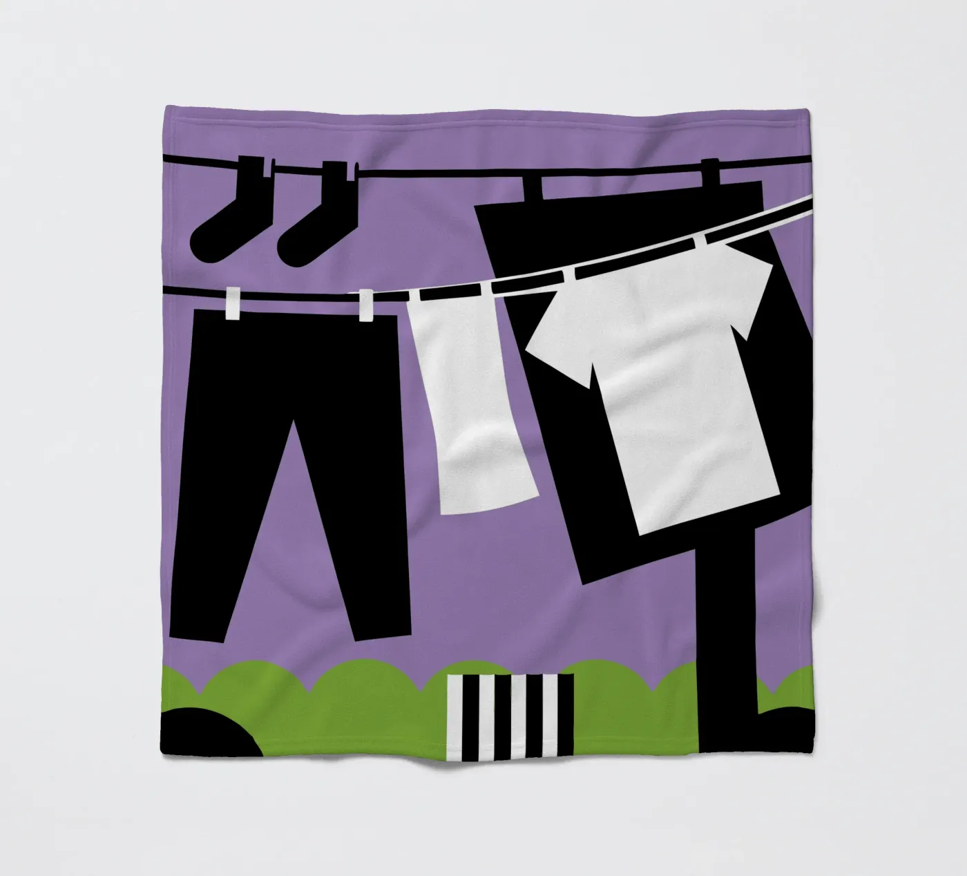 Drying Clothes fleece blanket by LOOK DIFFERENT