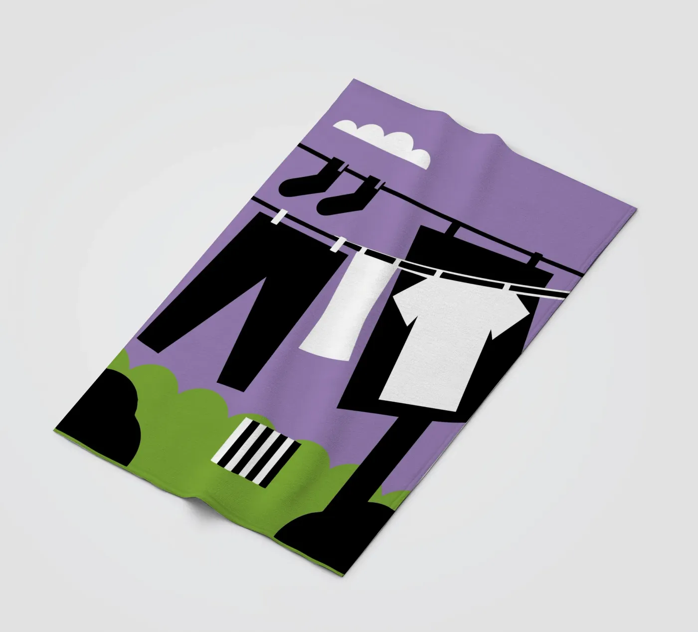 Drying Clothes fleece blanket by LOOK DIFFERENT