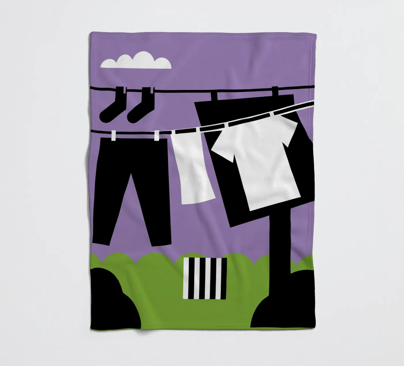 Drying Clothes fleece blanket by LOOK DIFFERENT