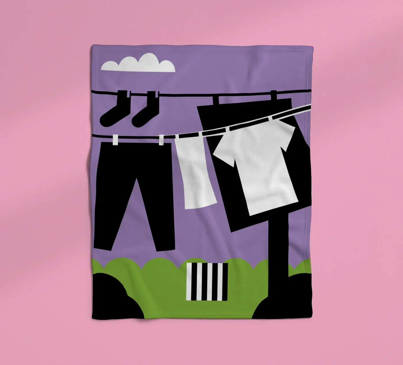 Drying Clothes fleece blanket by LOOK DIFFERENT