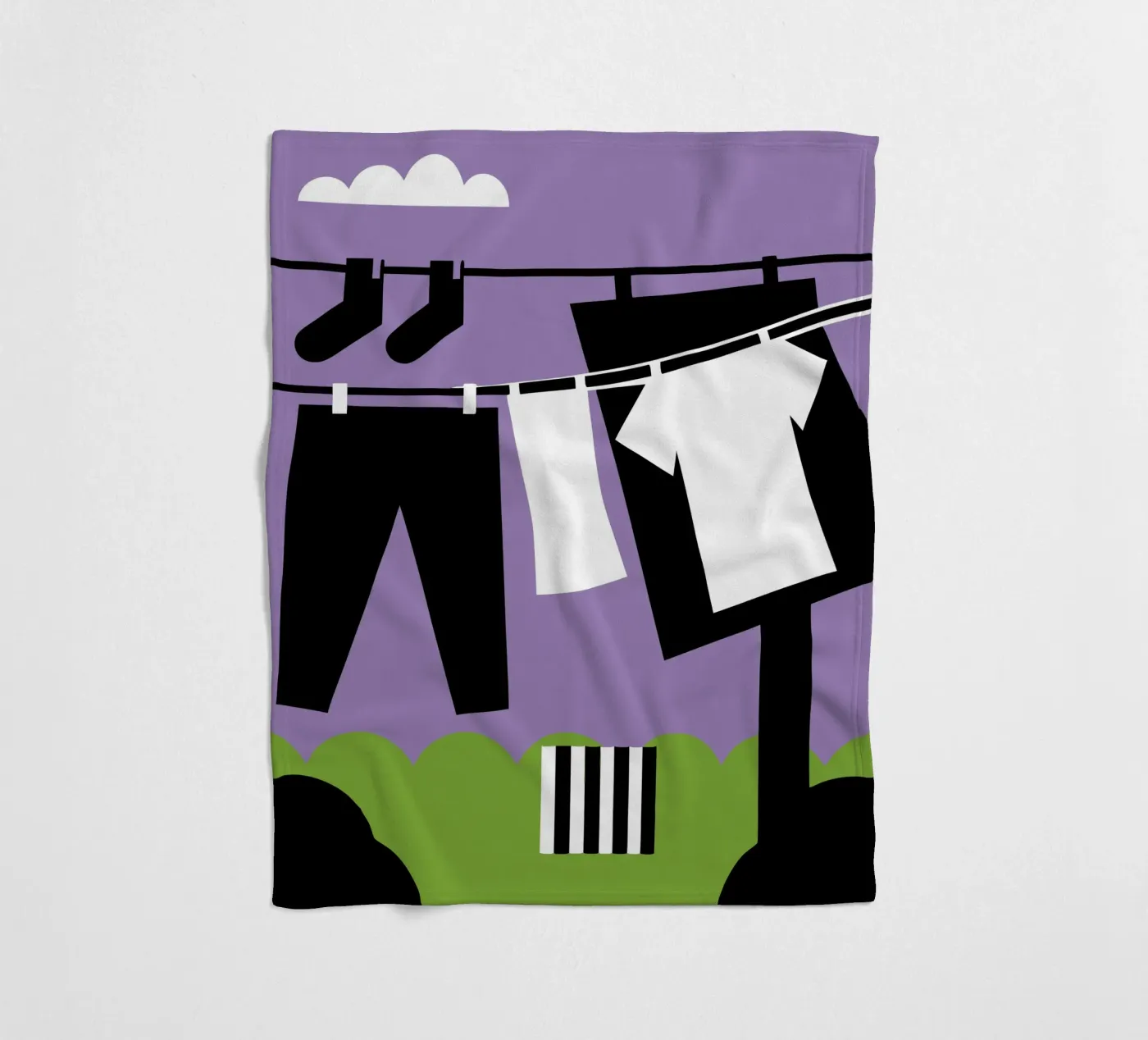 Drying Clothes fleece blanket by LOOK DIFFERENT