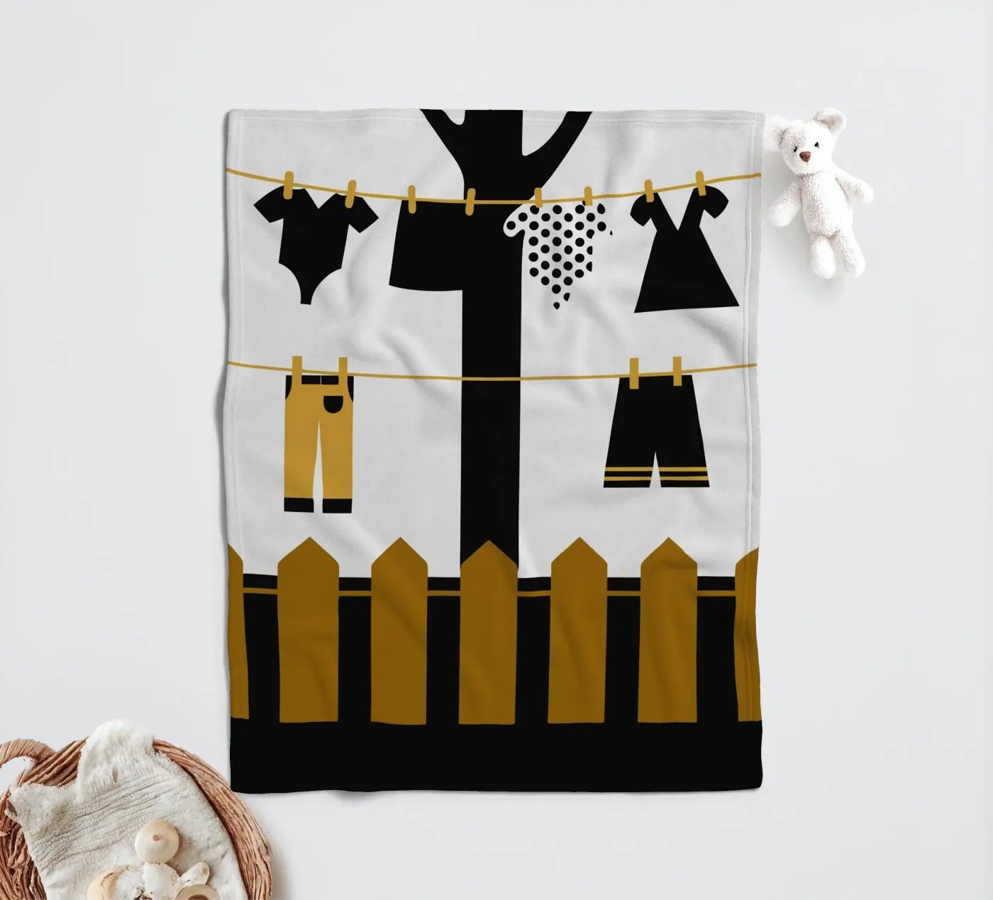 Clothesline fleece blanket by LOOK DIFFERENT