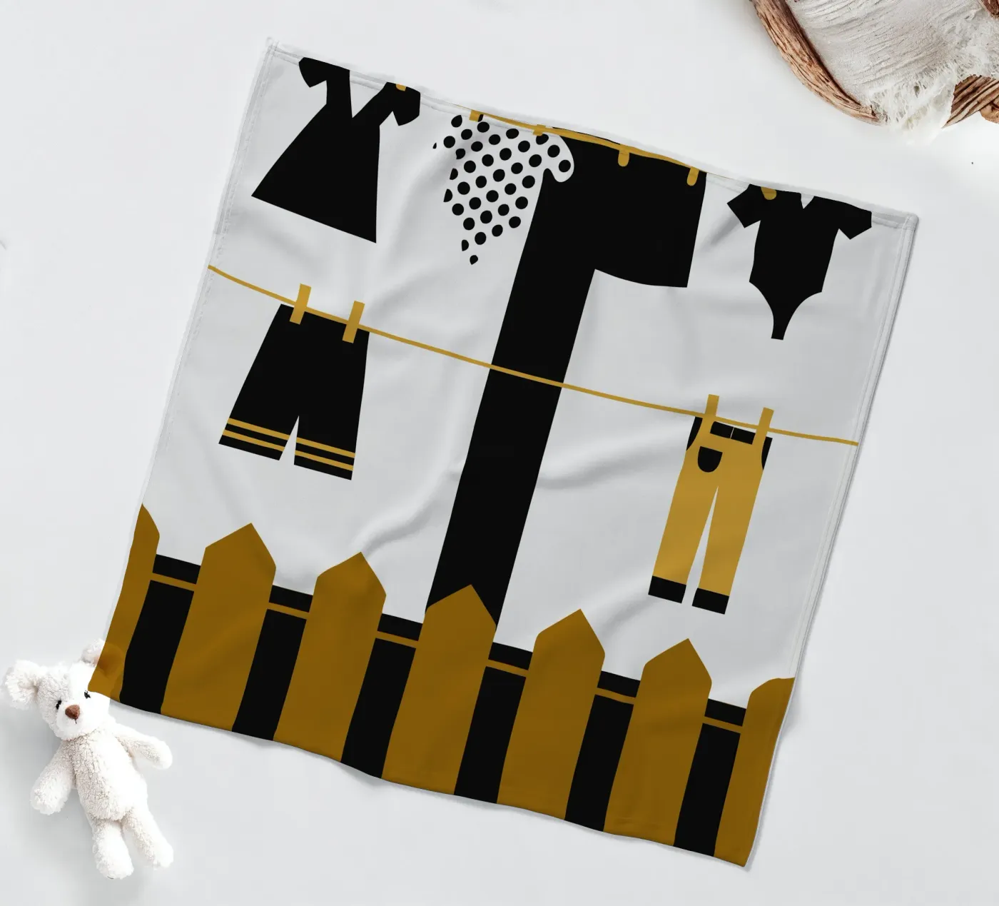 Clothesline fleece blanket by LOOK DIFFERENT