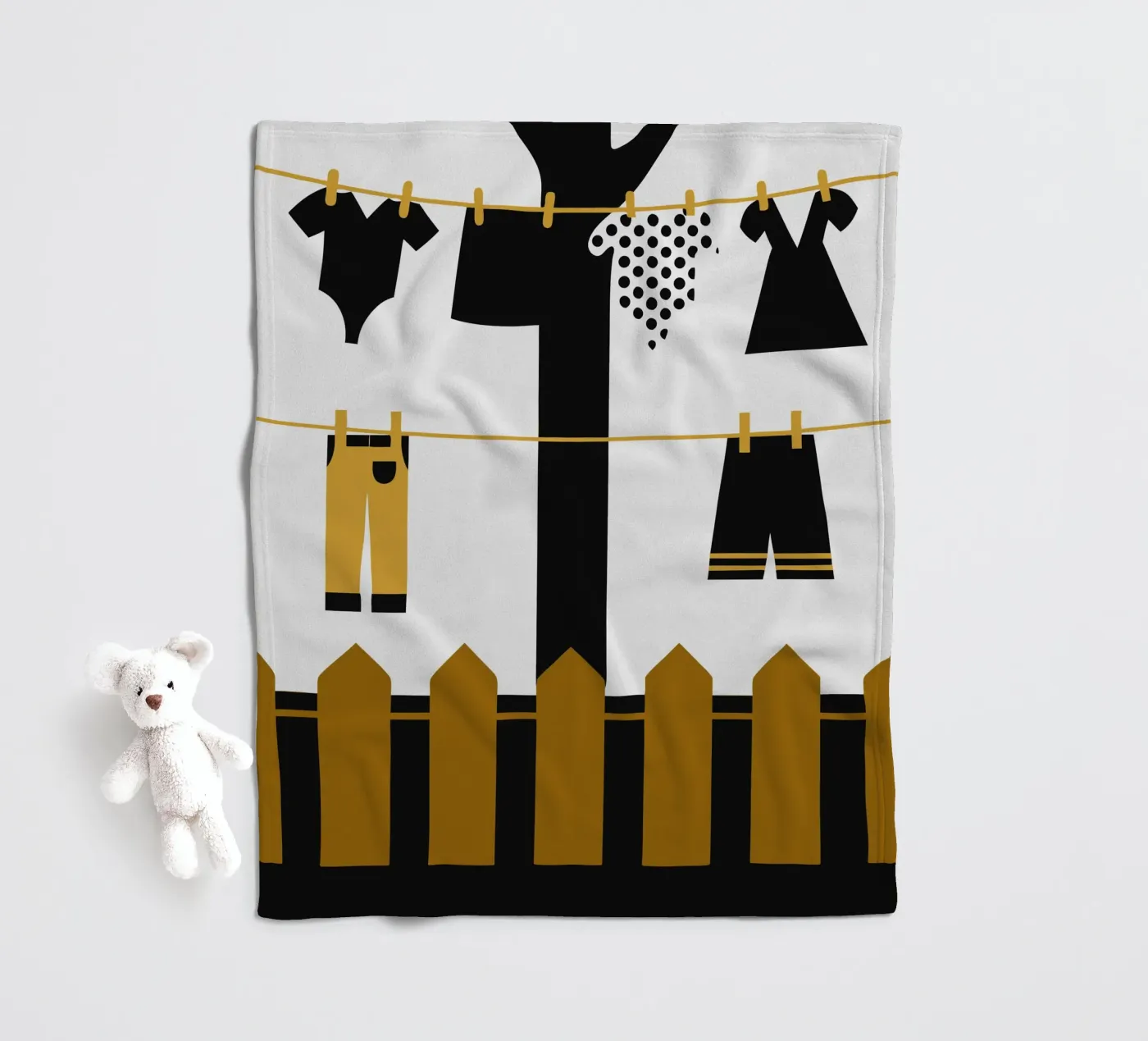 Clothesline fleece blanket by LOOK DIFFERENT