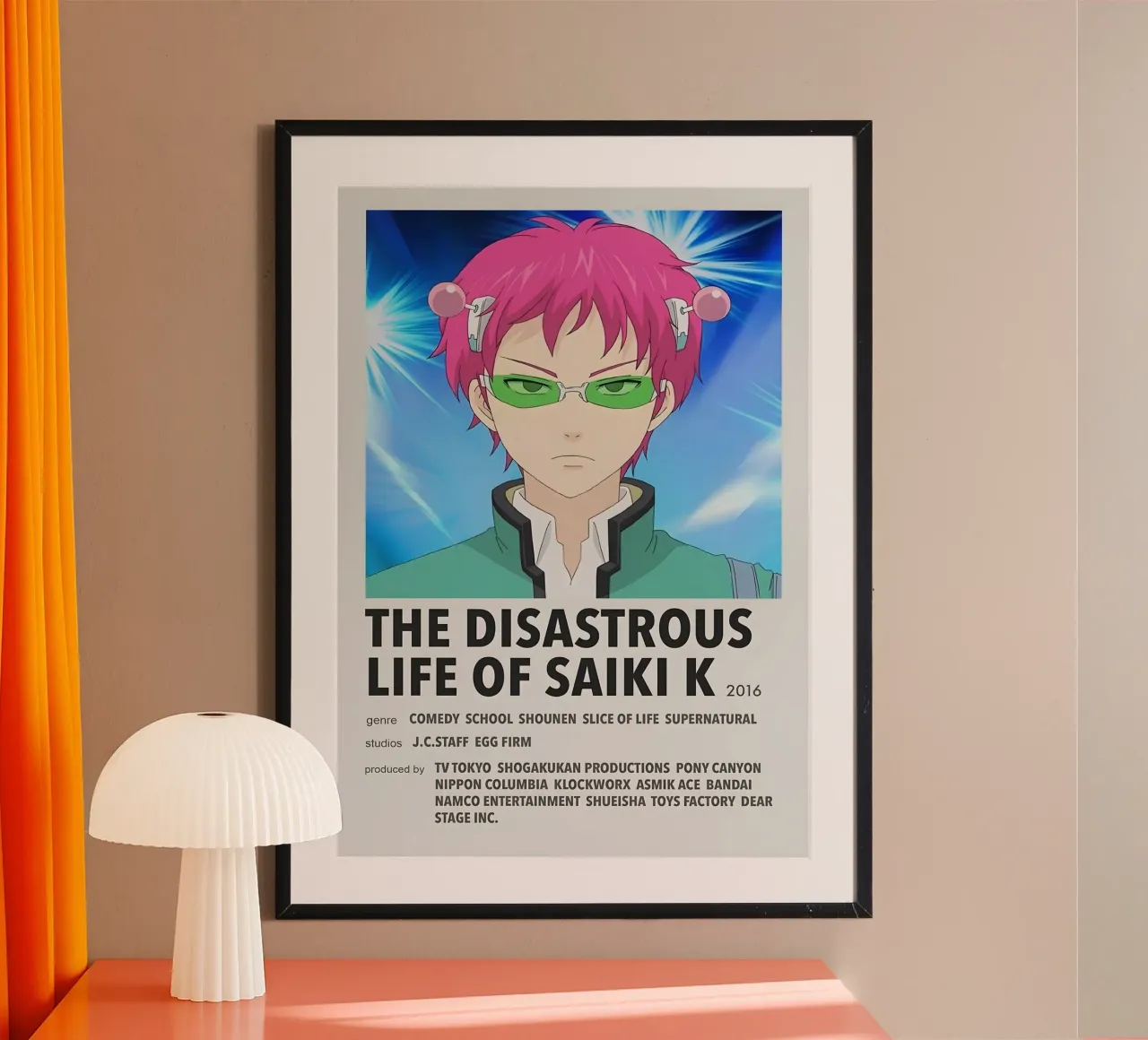 THE DISASTROUS LIFE OF SAIKI K  2016 poster con telaio in plastica da Totoya