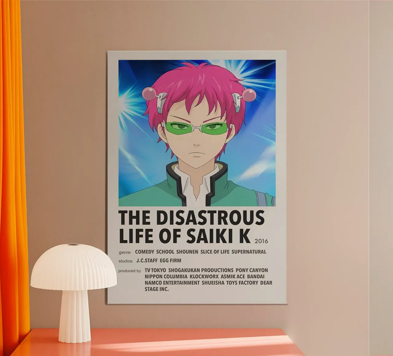 THE DISASTROUS LIFE OF SAIKI K  2016 poster con telaio in plastica da Totoya