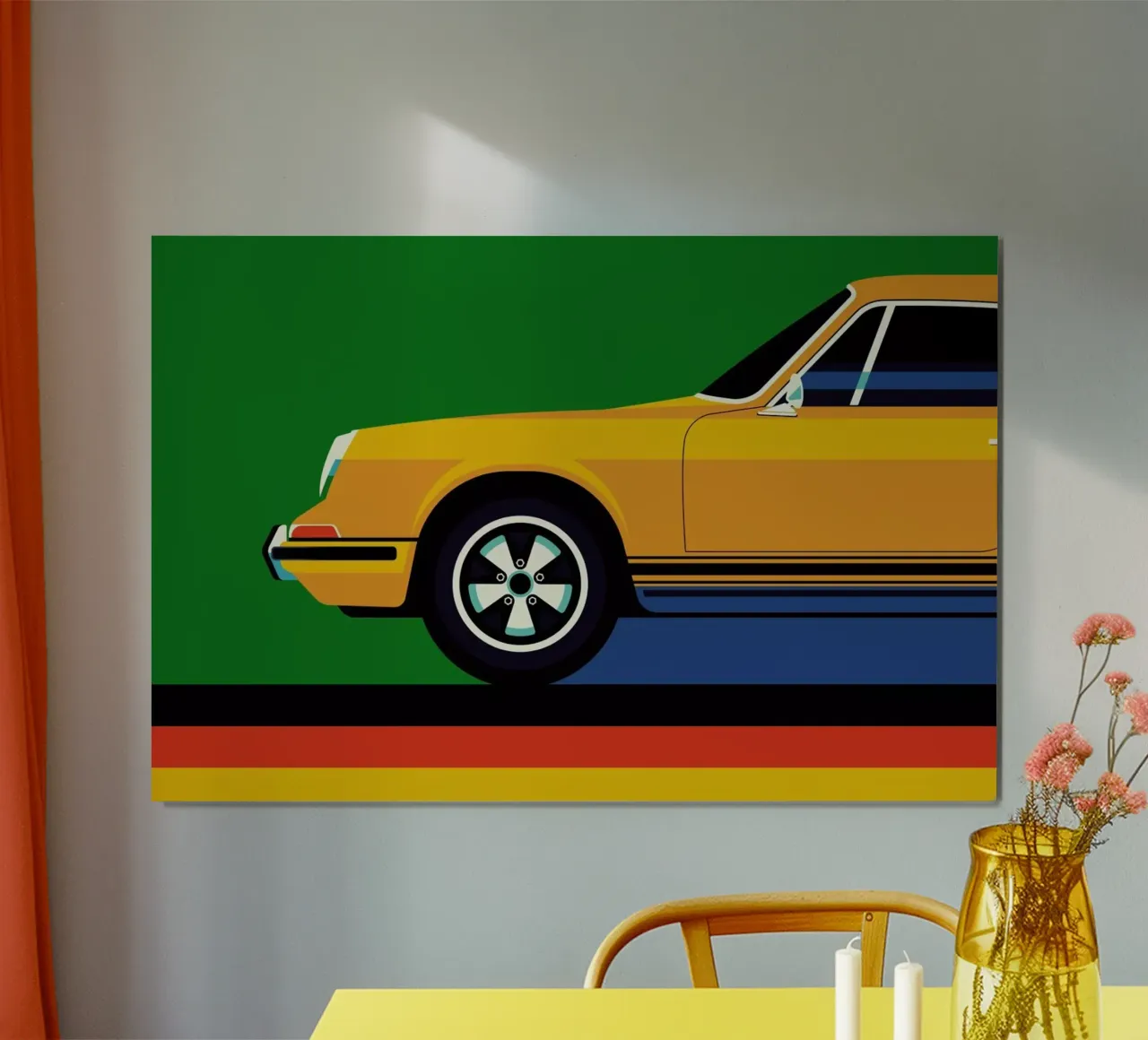Porsche Front poster con telaio in alluminio da Bo Lundberg
