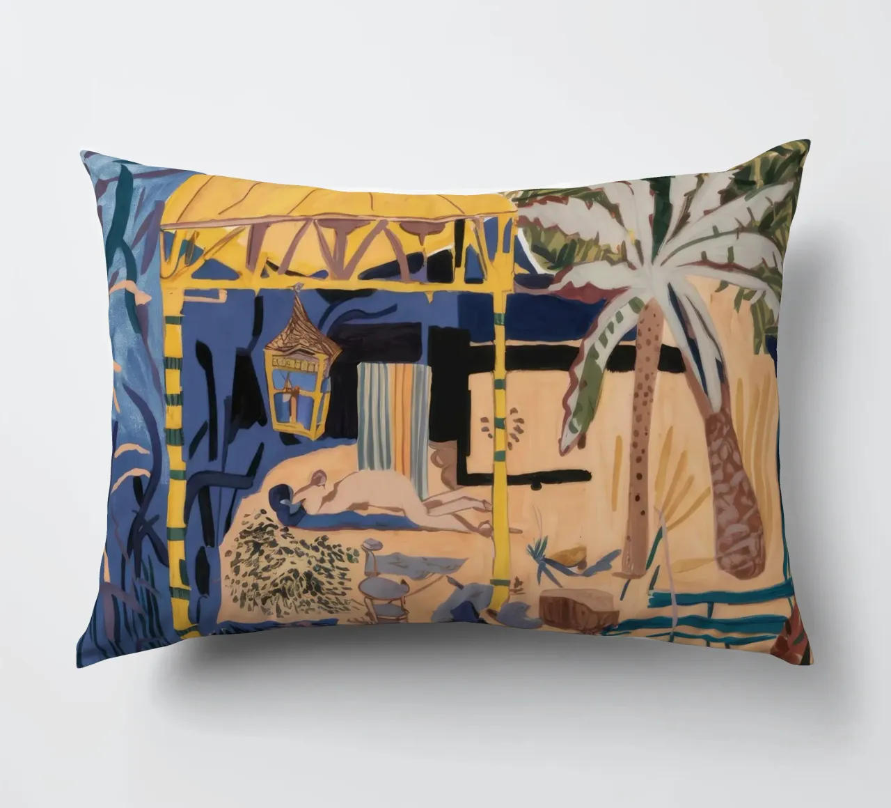 Tropical Oasis Retreat decorative cushion by Beach Palette