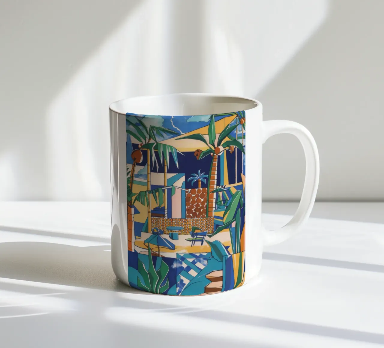 Un vivace paradiso costiero tazza in ceramica da Beach Palette