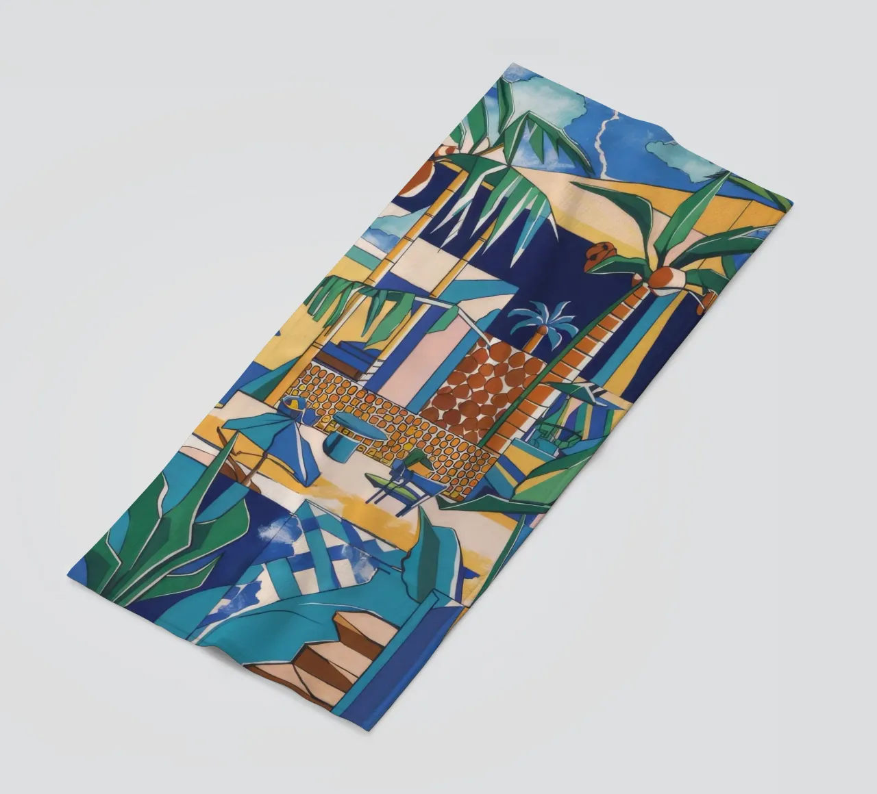 Un vivace paradiso costiero telo mare da Beach Palette