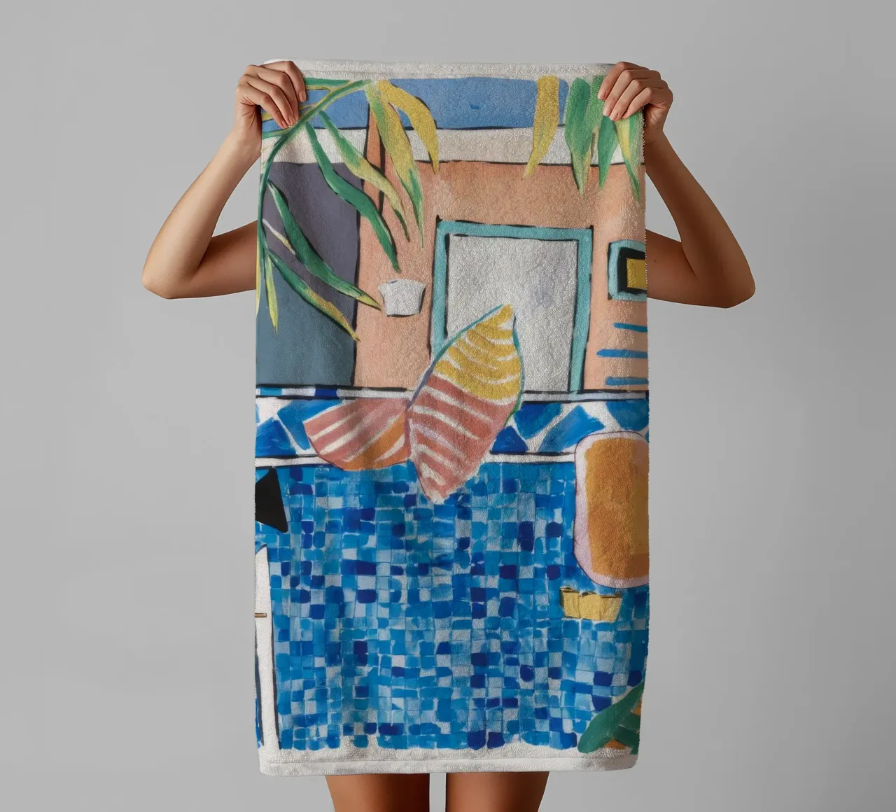 Tranquil Poolside Escape towel by Beach Palette