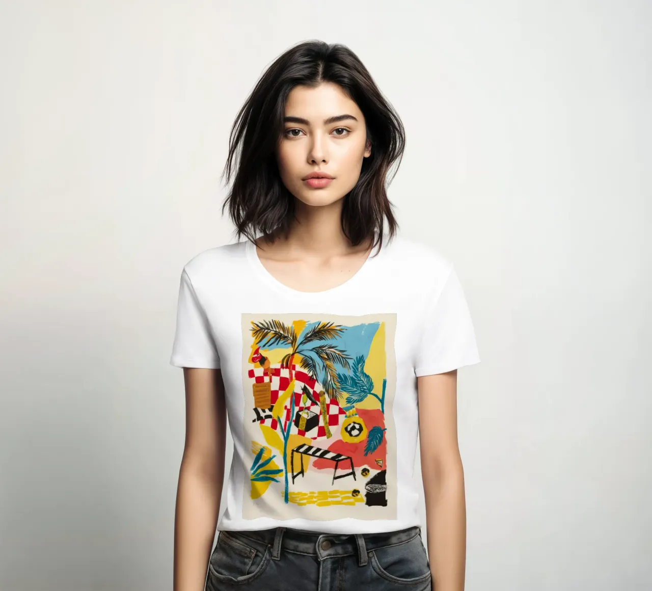 Exotic Beach Adventure women's fitted t-shirt by Beach Palette