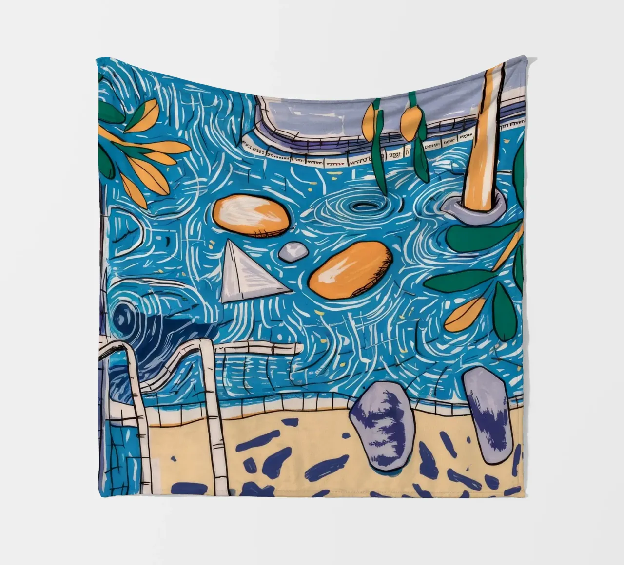 Sereno porto sull'acqua coperta in pile da Beach Palette