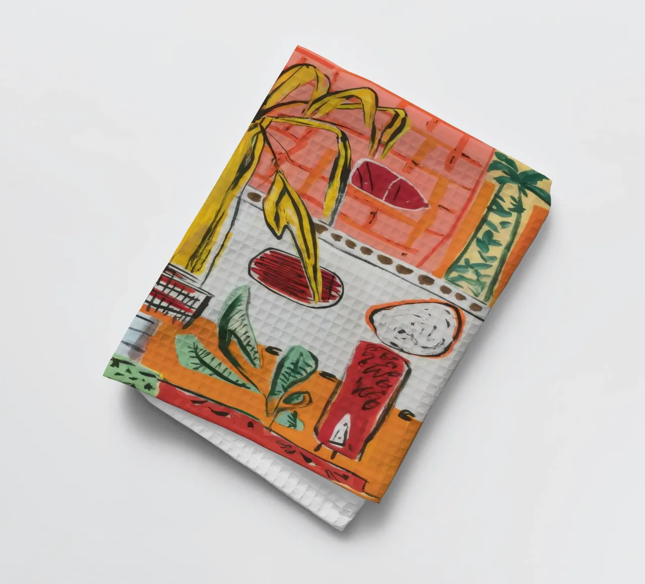 Tropical Garden Delight tea towel by Beach Palette