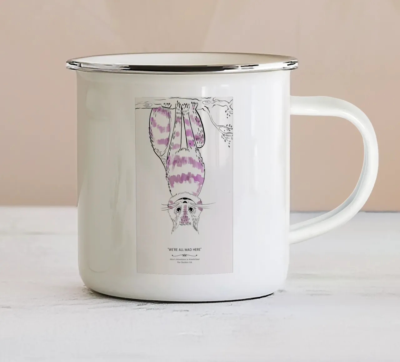 The Cheshire Cat tazza in smalto da Little Flourishes