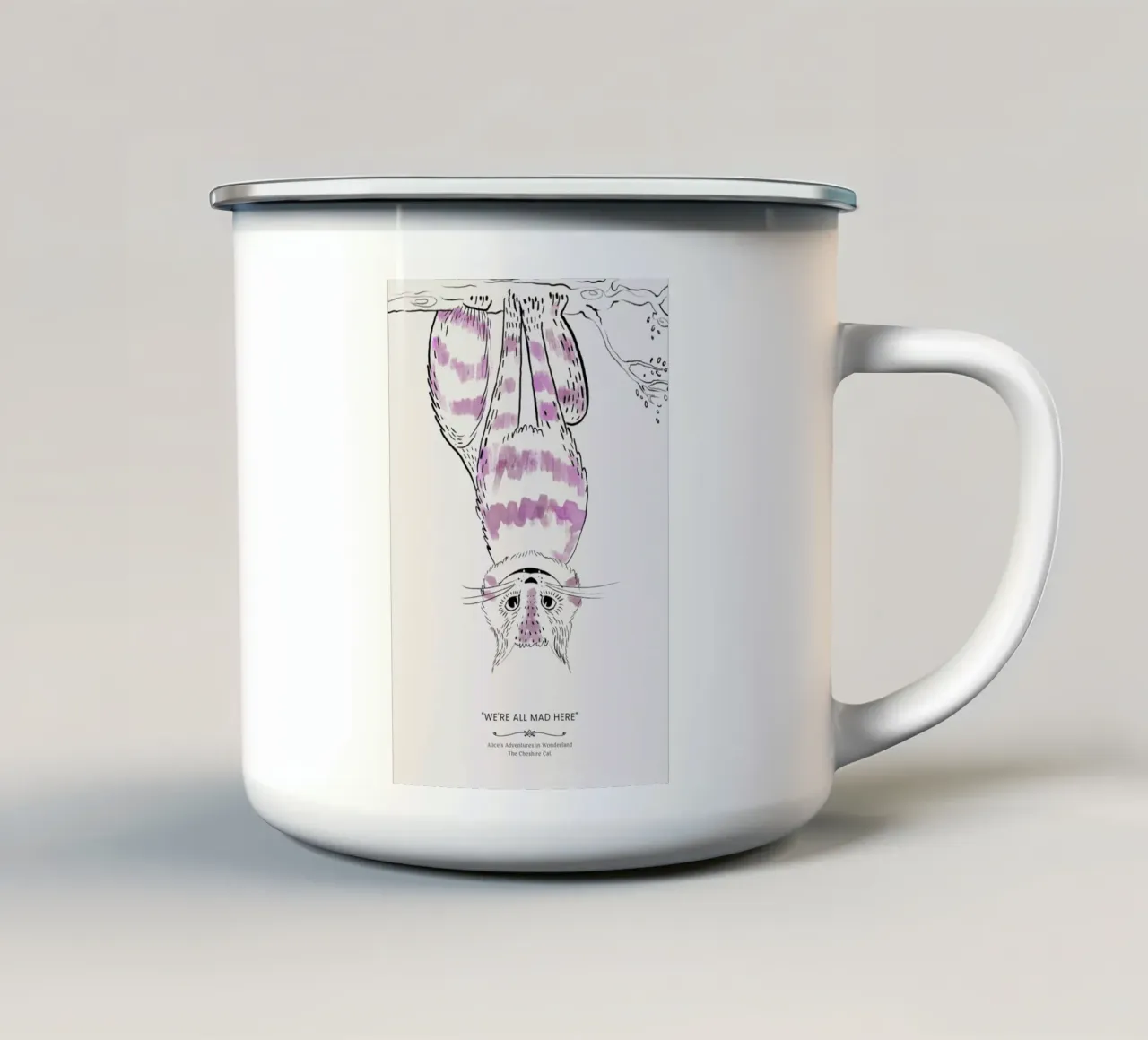 The Cheshire Cat tazza in smalto da Little Flourishes