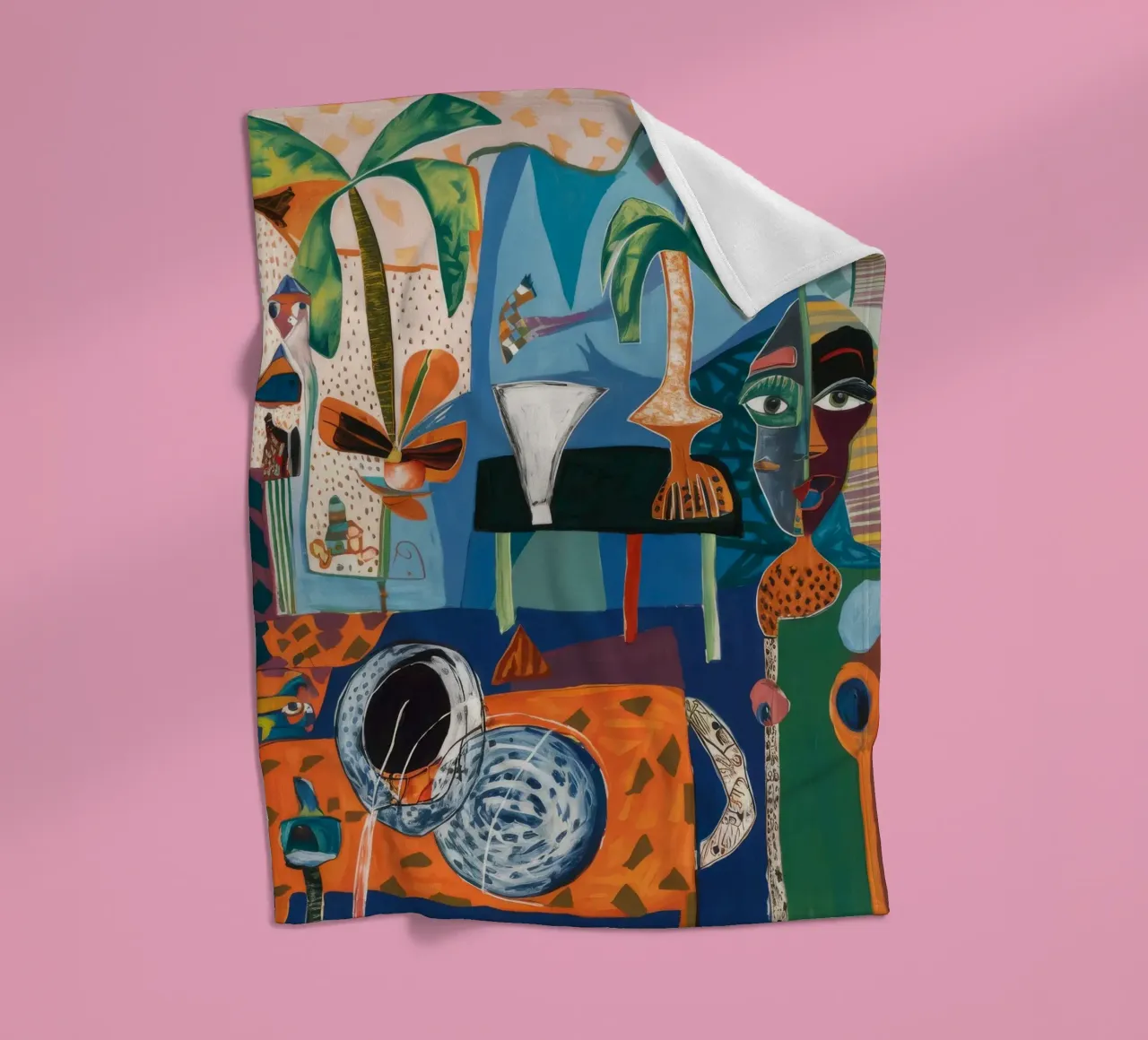 Coastal Art Sanctuary fleece blanket by Beach Palette