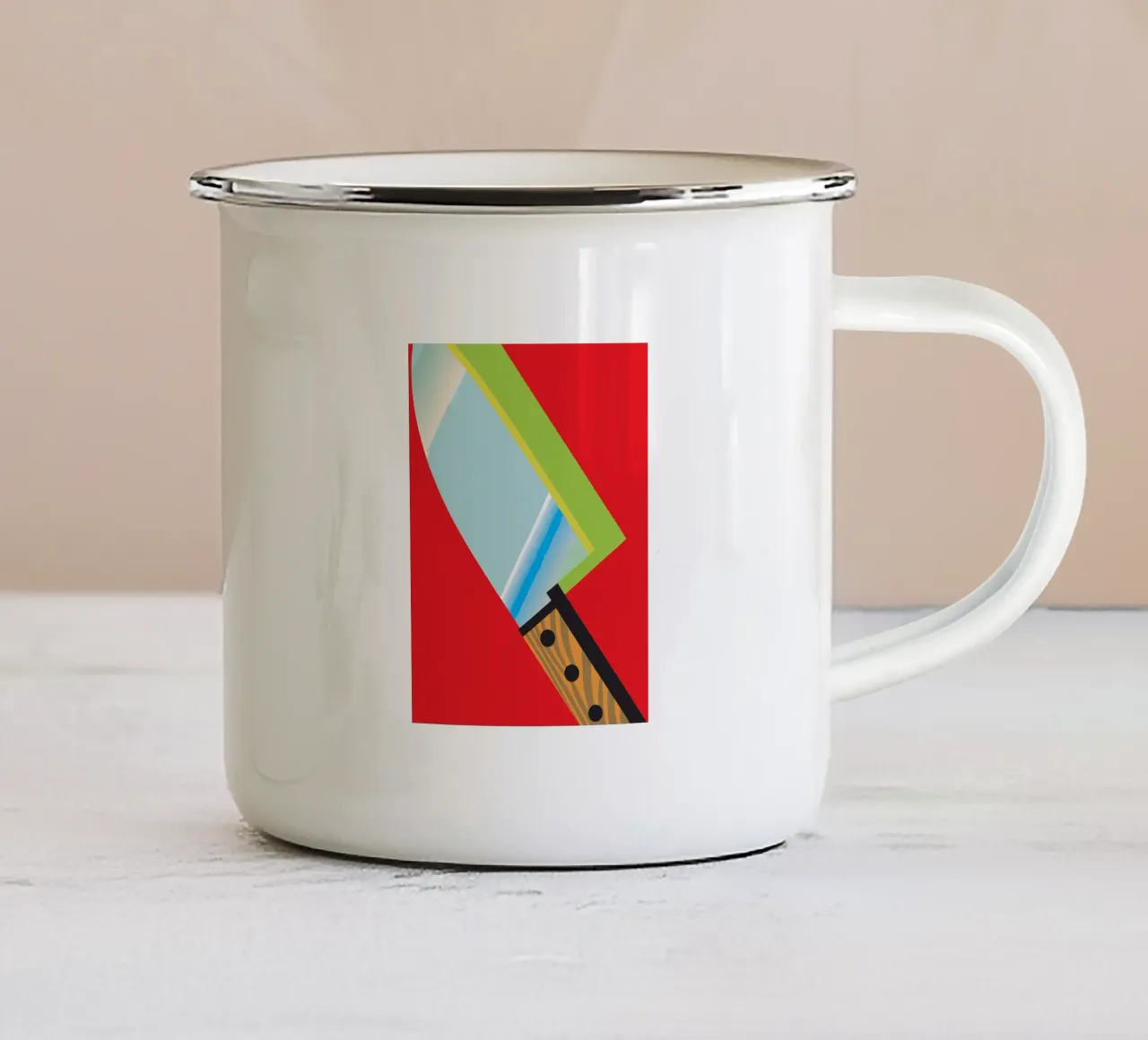 Coltello tazza in smalto da LOOK DIFFERENT