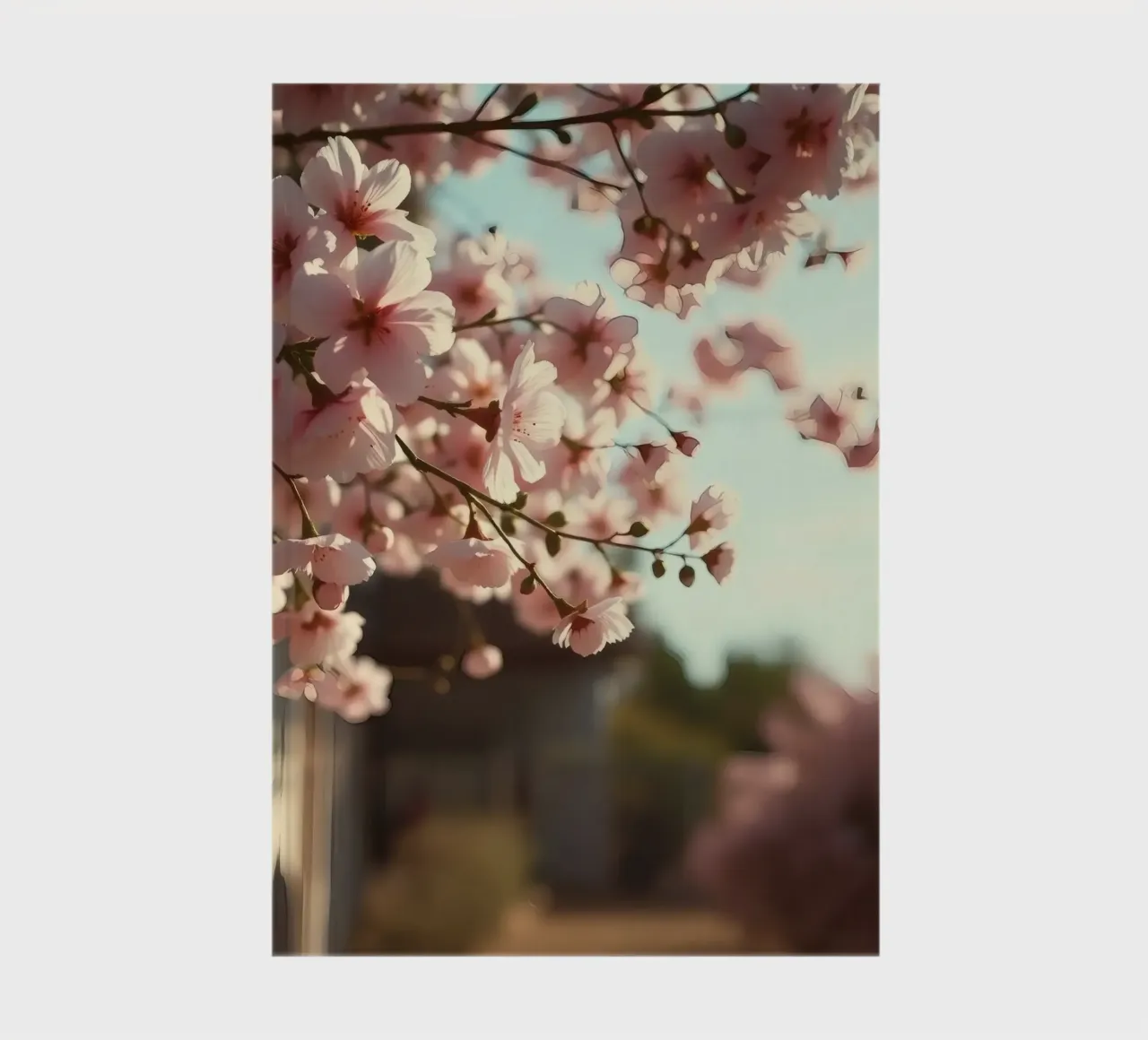 Cherry blossoms bloom in spring against a soft backdrop notebook by DesignDoodle