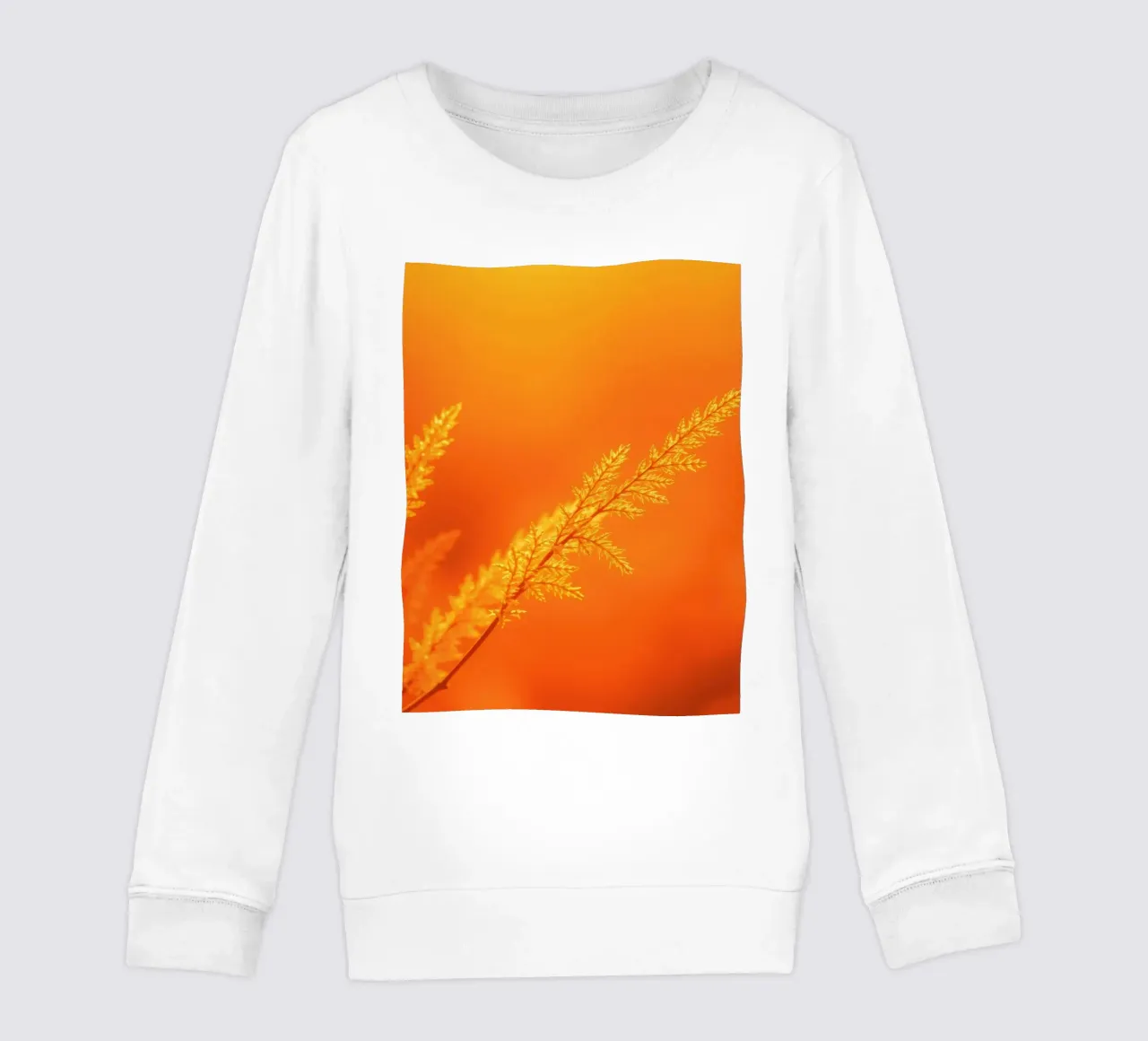Levendige gouden achtergrond met delicaat verlicht gebladerte kinder sweatshirt van DesignDoodle