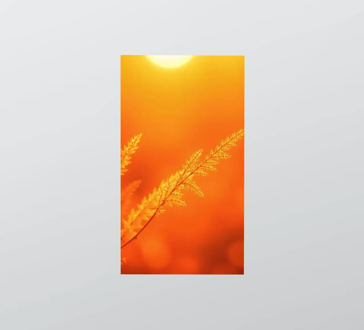 Vibrant golden background with delicate foliage illuminated sticker by DesignDoodle